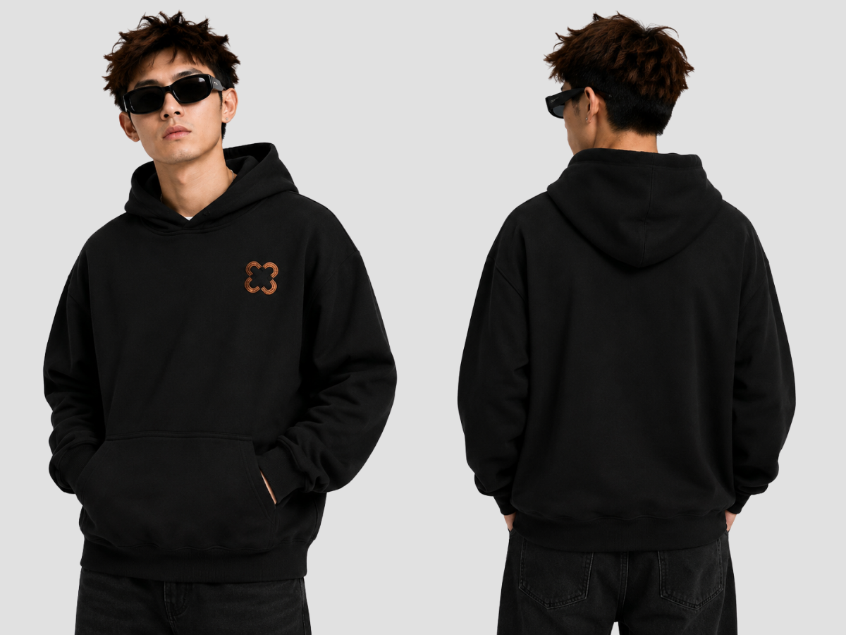 Chubby Club Embroidered Hoodie — Black